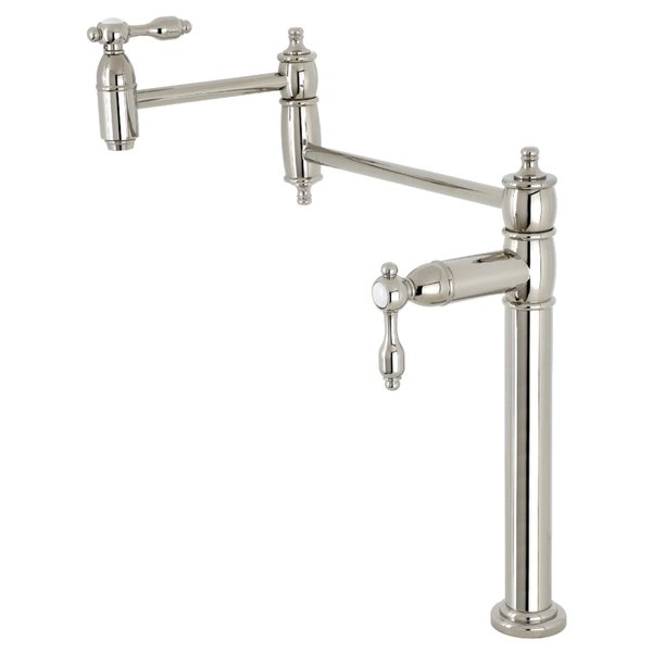 Kingston Brass Deck Mount Pot Filler, Polished Nickel KS3706TAL